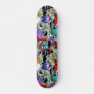 Crazy Fruits and Vegetables Graffiti Skateboard
