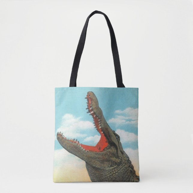 Crazy Fun Alligator Chomp Shoulder Tote (Front)