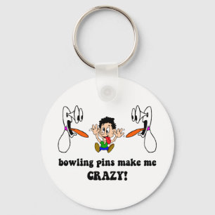 Crazy funny bowling key ring