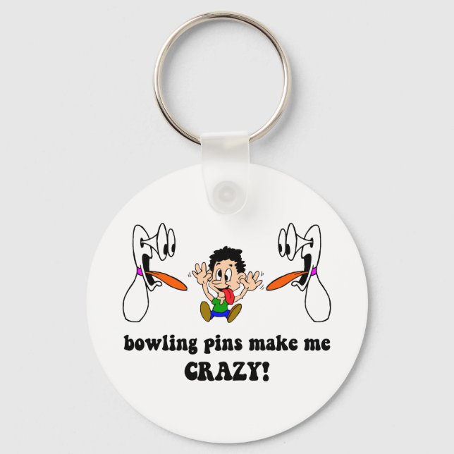 Crazy funny bowling key ring (Front)