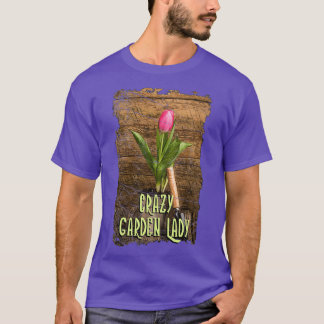 Crazy Garden Lady Vintage Design T-Shirt