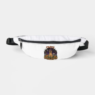 Crazy German Shepherd Witch Halloween Dog Pumpkins Bum Bags