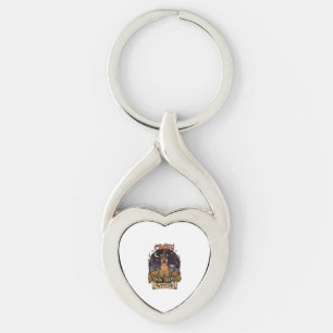 Crazy German Shepherd Witch Halloween Dog Pumpkins Key Ring