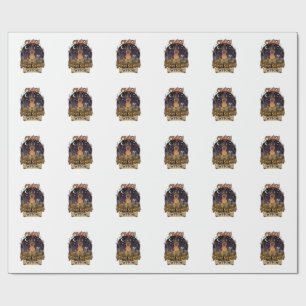 Crazy German Shepherd Witch Halloween Dog Pumpkins Wrapping Paper