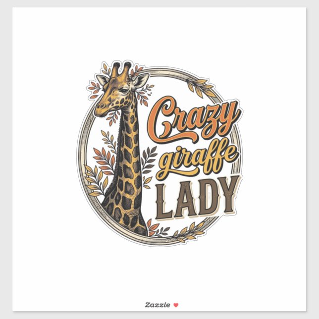 Crazy Giraffe Lady Vintage Engraving Shirt Design_ (Sheet)