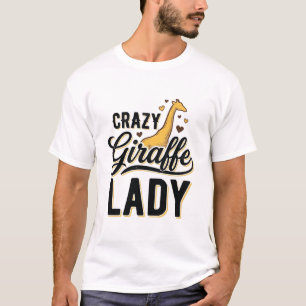 Crazy Giraffe Lady Vintage Engraving Shirt Design 