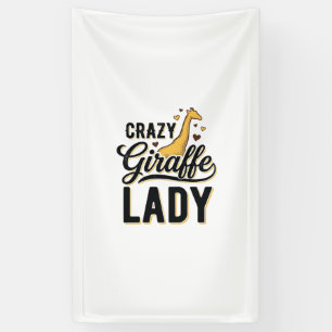 Crazy Giraffe Lady Vintage Engraving Shirt Design Banner