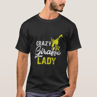 Crazy Giraffe Lady Vintage Zoo Keeper Girls Women  T-Shirt