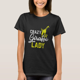Crazy Giraffe Lady Vintage Zoo Keeper Girls Women  T-Shirt