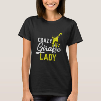 Crazy Giraffe Lady Vintage Zoo Keeper Girls Women  T-Shirt