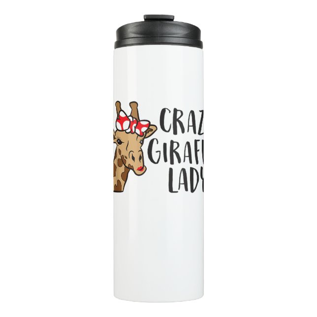 Crazy Giraffe Lady Women Giraffes  Thermal Tumbler (Front)