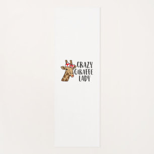 Crazy Giraffe Lady Women Giraffes  Yoga Mat