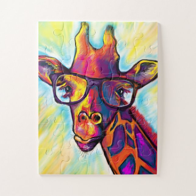 Crazy Giraffe Man Art Puzzle (Vertical)