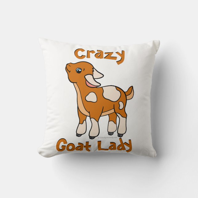 CRAZY GOAT LADY | by TotallyGoatally™ Cushion (Front)