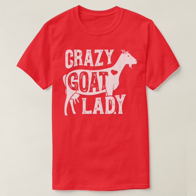 Crazy Goat Lady Funny Goats Lovers Farm Farmer Gif T-Shirt (Design Front)