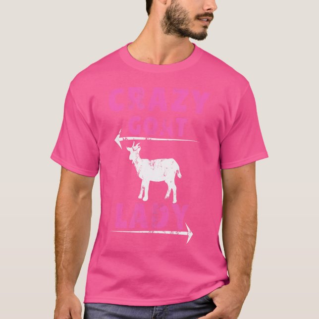 Crazy Goat Lady Funny Goats Lovers Farmer T-Shirt (Front)