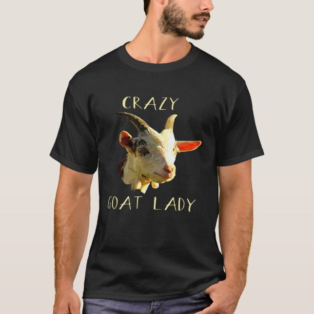 Crazy Goat Lady Funny T-Shirt (Front)