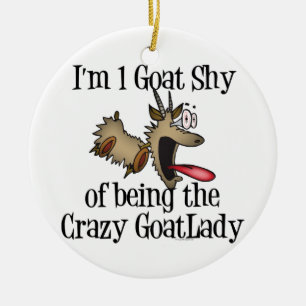 Crazy Goat Lady GetYerGoat Ceramic Tree Decoration