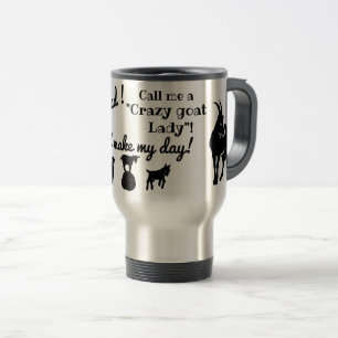 "Crazy goat Lady" goat silhouettes for goat lovers Travel Mug