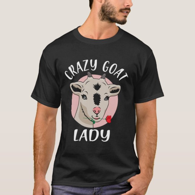 Crazy Goat Lady  Goat  Valentine s Day T-Shirt (Front)