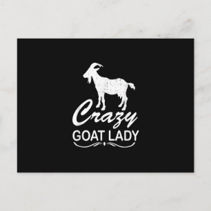 Crazy Goat Lady Shirt Goat, Goat Farmer Gift Announcement Postcard