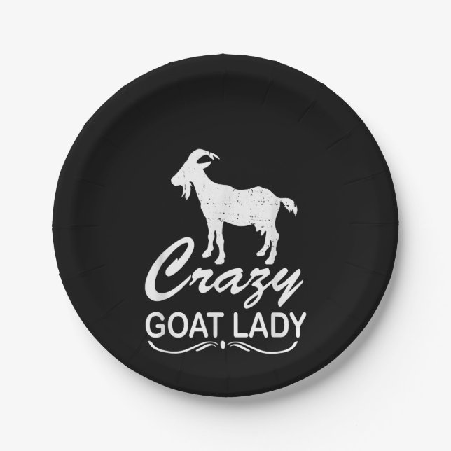 Crazy Goat Lady Shirt Goat, Goat Farmer Gift Paper Plate (Front)
