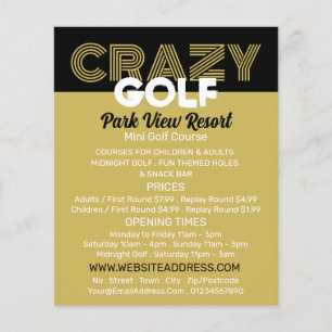 Crazy Golf Slogan, Mini Golf Course Advertising Flyer