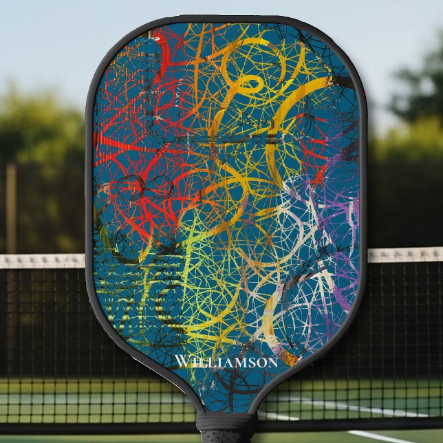 Crazy Graffiti Pollak looking Slate Blue Pickleball Paddle (Creator Uploaded)