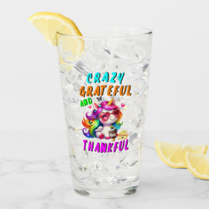 Crazy Grateful And Thankful Glass