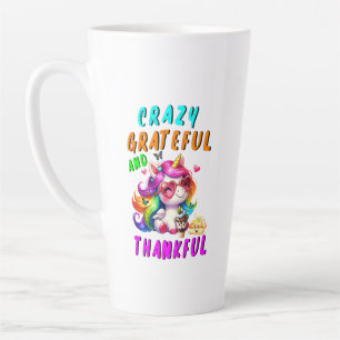 Crazy Grateful And Thankful Latte Mug