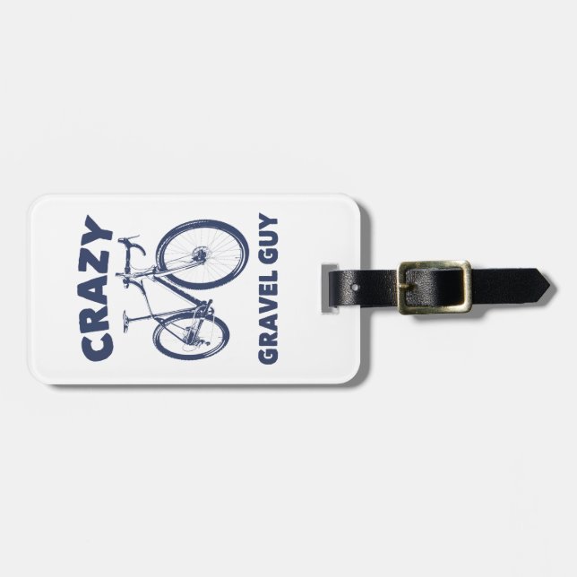 Crazy Gravel Guy Cycling Luggage Tag (Front Horizontal)