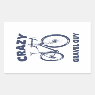 Crazy Gravel Guy Cycling Rectangular Sticker