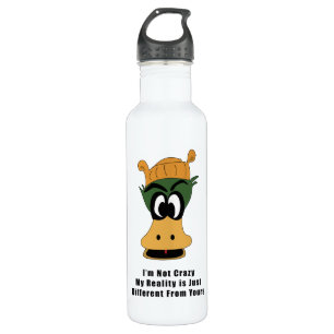 Crazy Green Cartoon Duck Different Reality 710 Ml Water Bottle