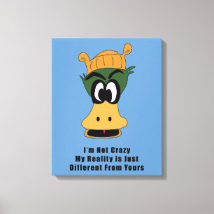 Crazy Green Cartoon Duck Different Reality Canvas Print