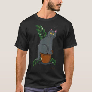 Crazy Grey Cat  Animal  for Cat T-Shirt