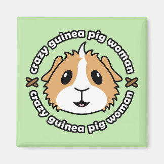 Crazy Guinea Pig Woman Fridge Magnet