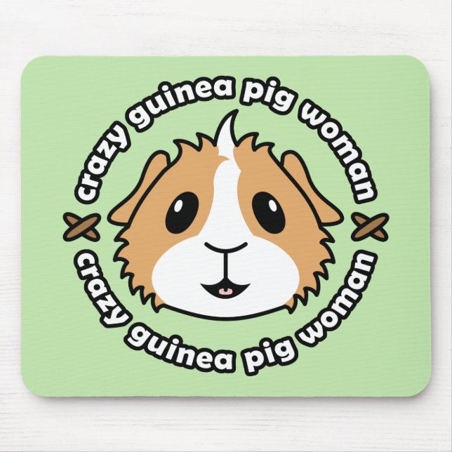 Crazy Guinea Pig Woman Mousemat (Front)