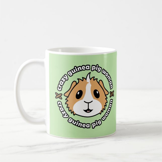 Crazy Guinea Pig Woman Mug (Left)