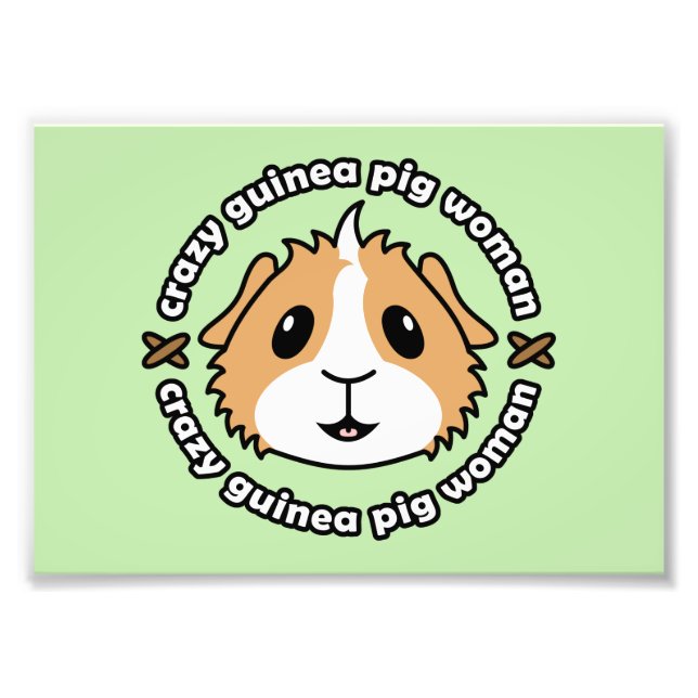 Crazy Guinea Pig Woman Print (Frames Available!) (Front)