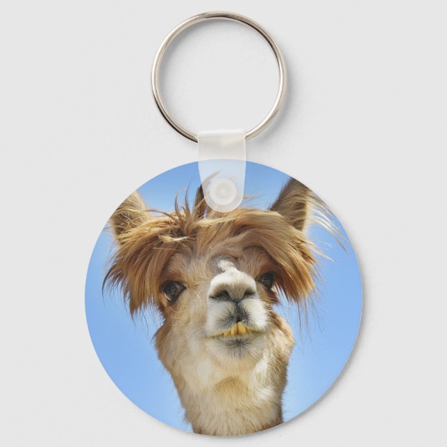 Crazy Hair Alpaca Key Ring (Front)