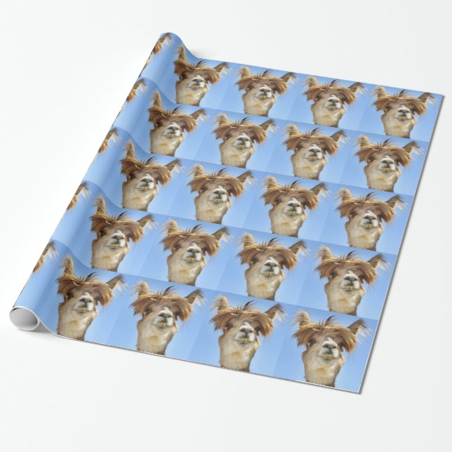 Crazy Hair Alpaca Wrapping Paper (Unrolled)