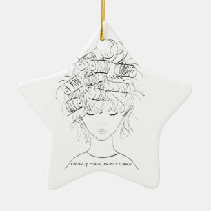 Crazy Hair, Don’t Care Ceramic Tree Decoration