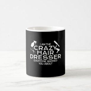 crazy hair dresser coffee mug