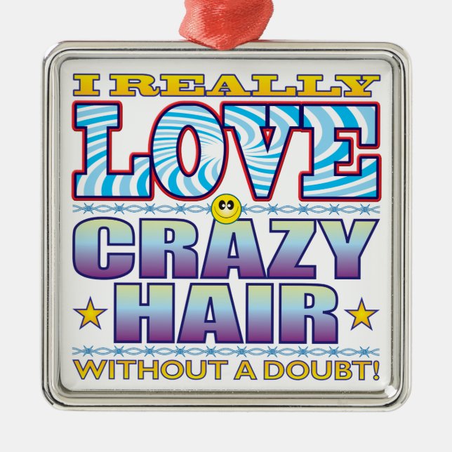 Crazy Hair Love Face Metal Tree Decoration (Front)