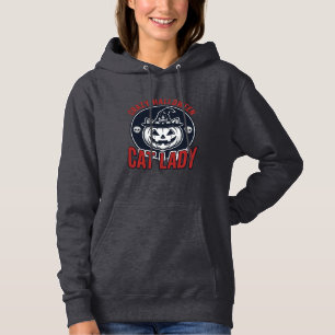 Crazy Halloween Cat Lady Vintage Witch Cat Shirt_1 Hoodie