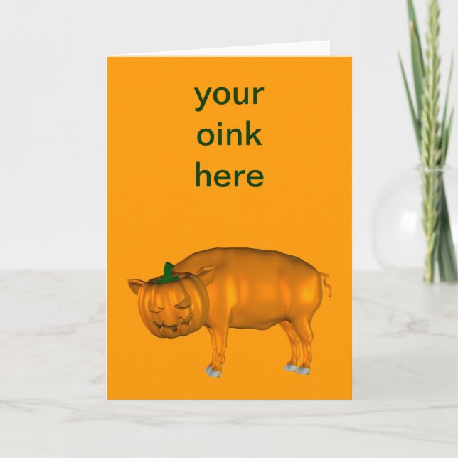 Crazy Halloween Pig Card (Front)