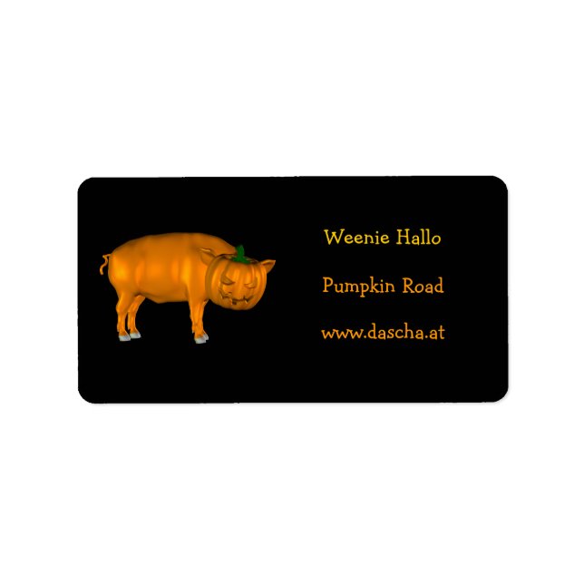 Crazy Halloween Pig Label (Front)