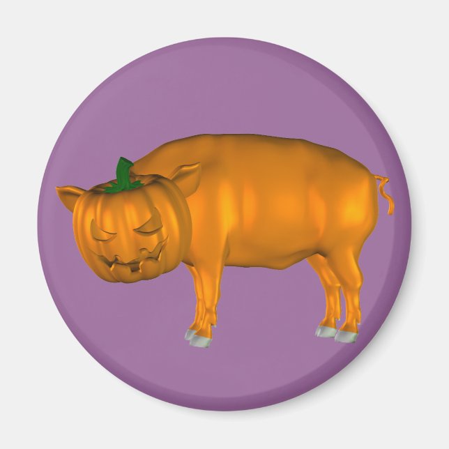 Crazy Halloween Pig Magnet (Front)