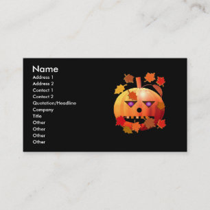 Crazy Halloween Pumpkin Business Card