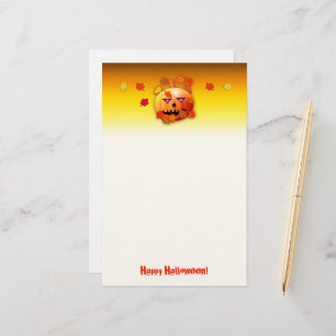Crazy Halloween Pumpkin Stationery